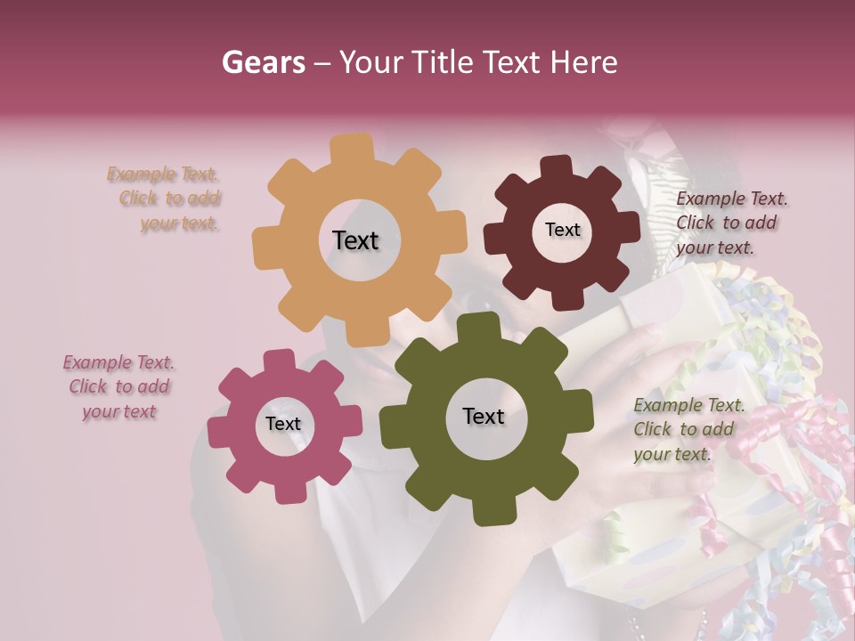 Portrait Of A Young Black Girl Sitting In A Chair Holding A Present PowerPoint Template