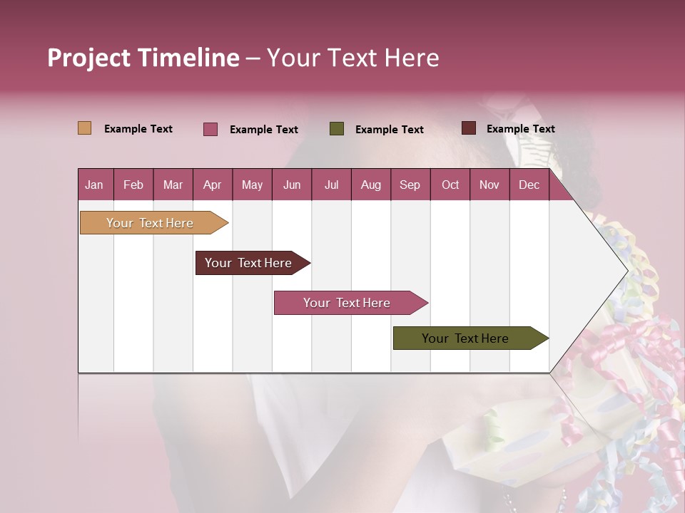 Portrait Of A Young Black Girl Sitting In A Chair Holding A Present PowerPoint Template