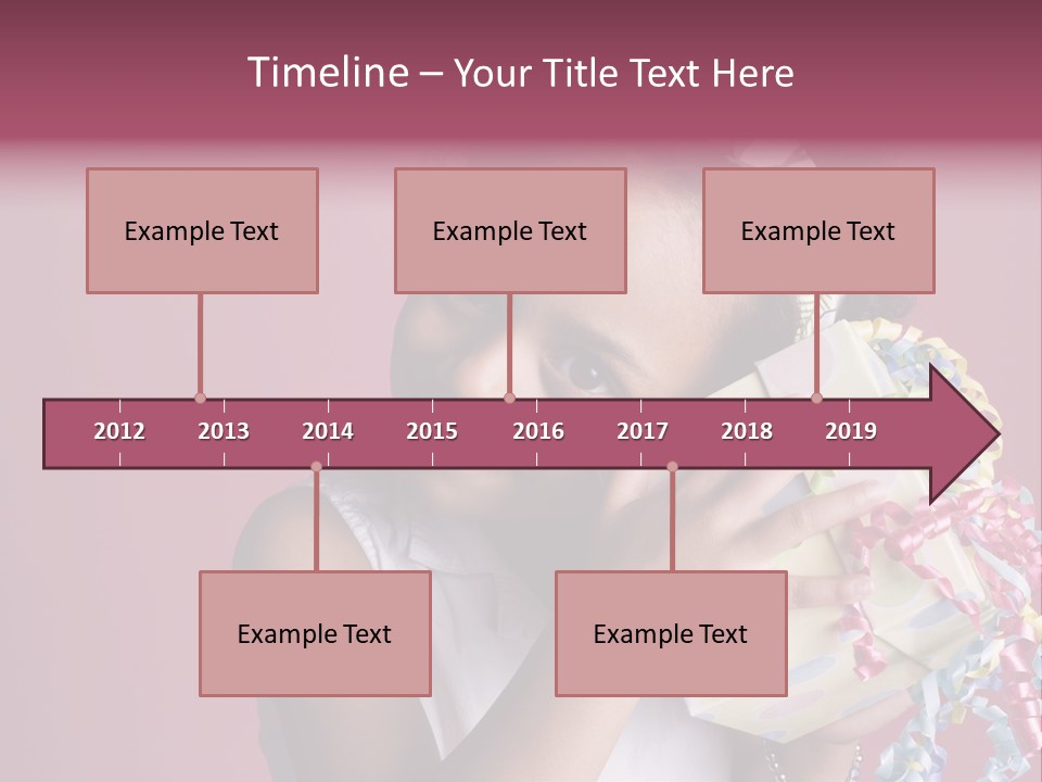Portrait Of A Young Black Girl Sitting In A Chair Holding A Present PowerPoint Template