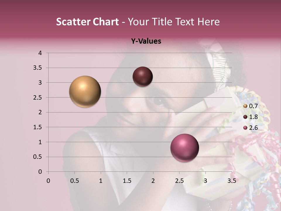 Portrait Of A Young Black Girl Sitting In A Chair Holding A Present PowerPoint Template