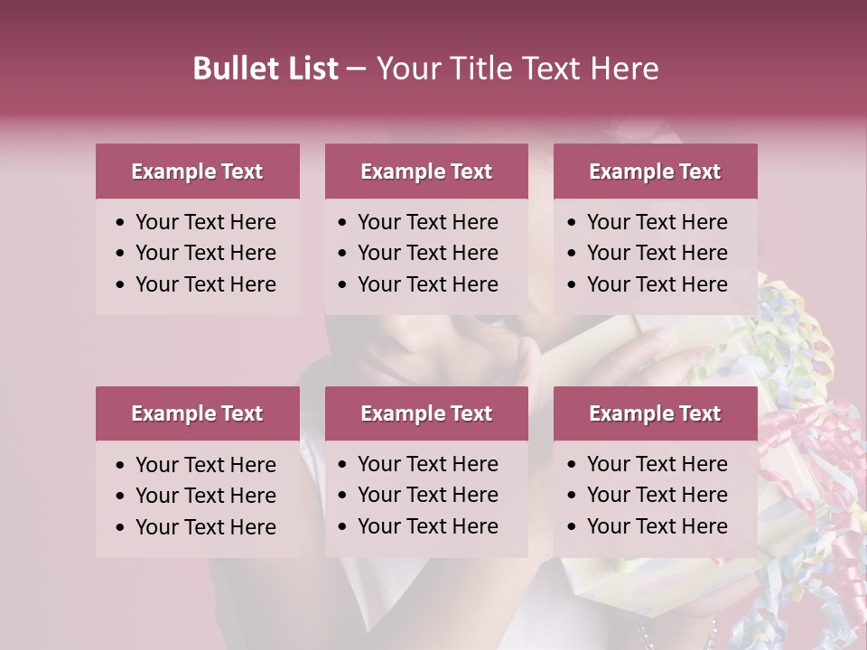 Portrait Of A Young Black Girl Sitting In A Chair Holding A Present PowerPoint Template
