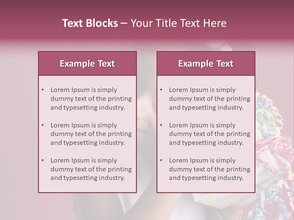 Portrait Of A Young Black Girl Sitting In A Chair Holding A Present PowerPoint Template