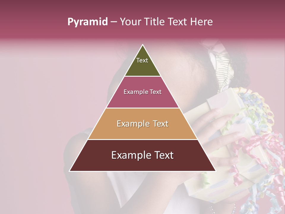 Portrait Of A Young Black Girl Sitting In A Chair Holding A Present PowerPoint Template
