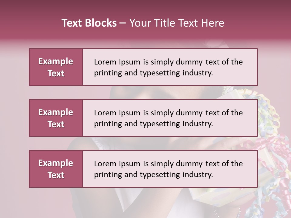 Portrait Of A Young Black Girl Sitting In A Chair Holding A Present PowerPoint Template