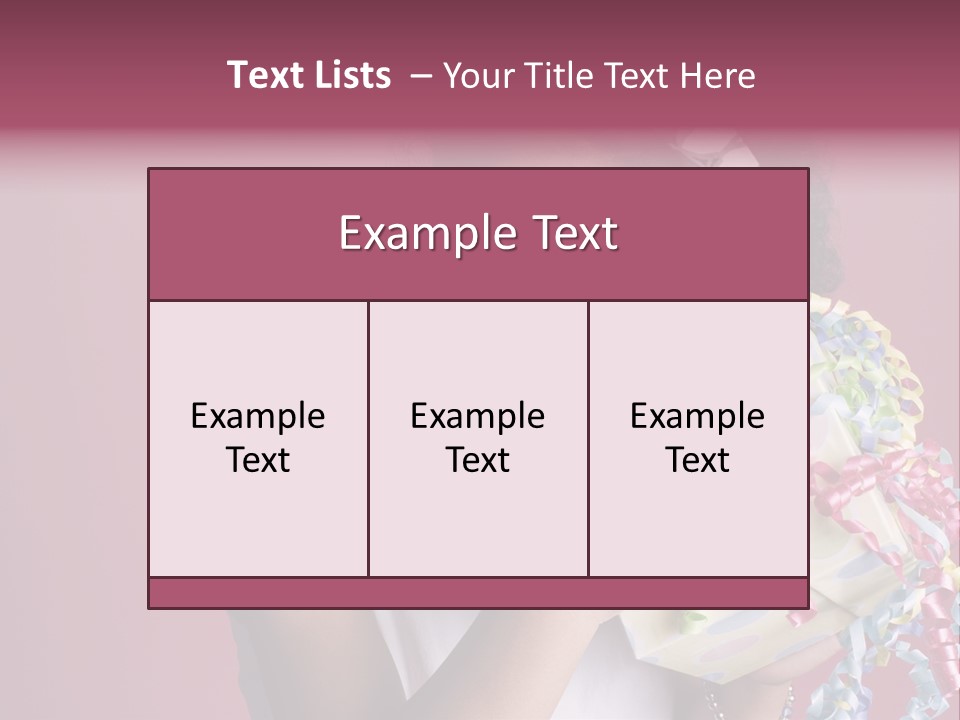 Portrait Of A Young Black Girl Sitting In A Chair Holding A Present PowerPoint Template