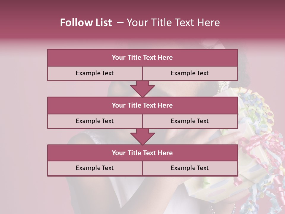 Portrait Of A Young Black Girl Sitting In A Chair Holding A Present PowerPoint Template