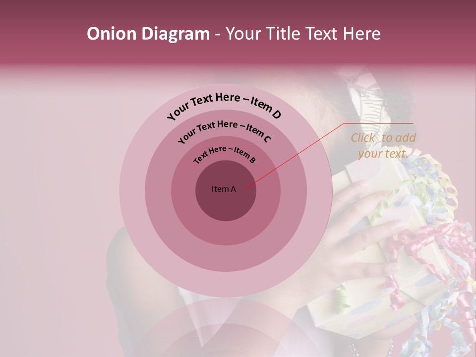 Portrait Of A Young Black Girl Sitting In A Chair Holding A Present PowerPoint Template