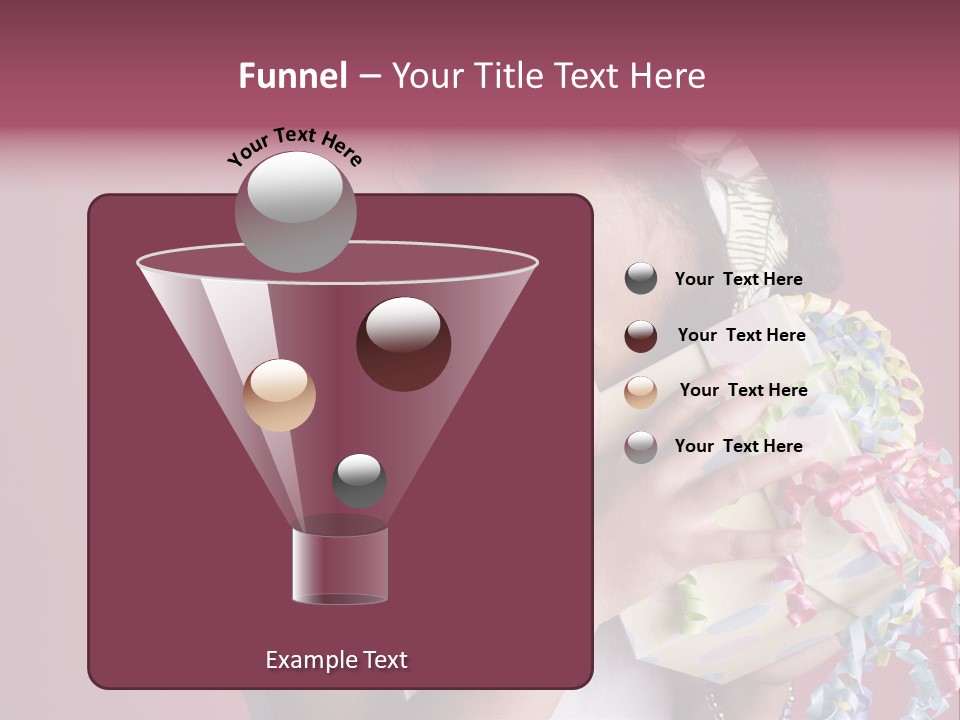 Portrait Of A Young Black Girl Sitting In A Chair Holding A Present PowerPoint Template