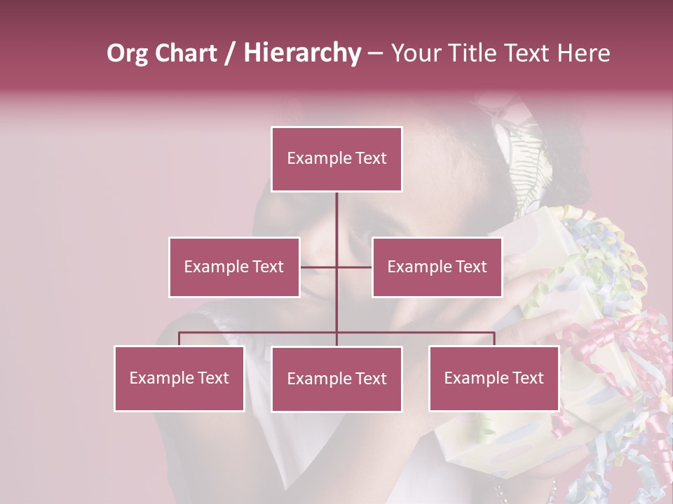 Portrait Of A Young Black Girl Sitting In A Chair Holding A Present PowerPoint Template
