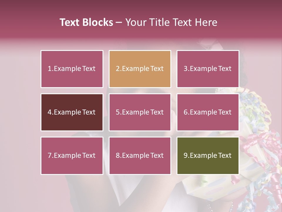 Portrait Of A Young Black Girl Sitting In A Chair Holding A Present PowerPoint Template
