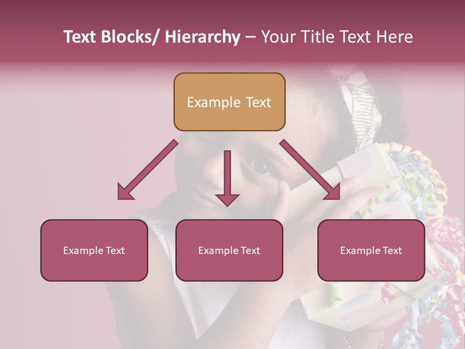 Portrait Of A Young Black Girl Sitting In A Chair Holding A Present PowerPoint Template