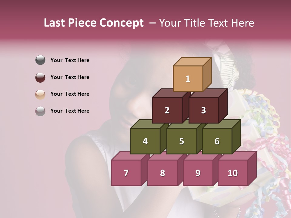 Portrait Of A Young Black Girl Sitting In A Chair Holding A Present PowerPoint Template