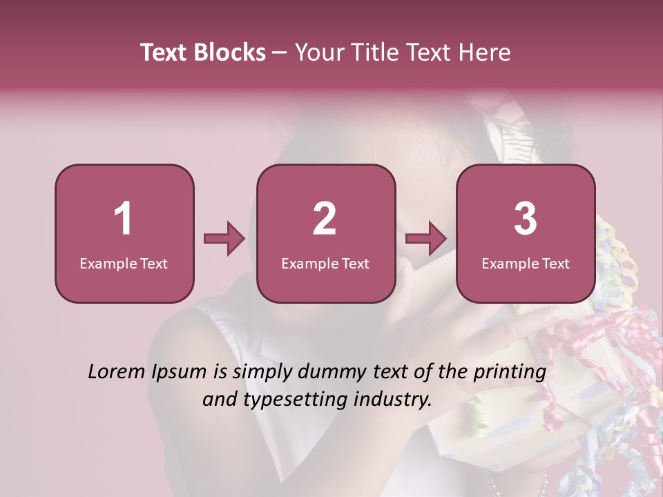Portrait Of A Young Black Girl Sitting In A Chair Holding A Present PowerPoint Template