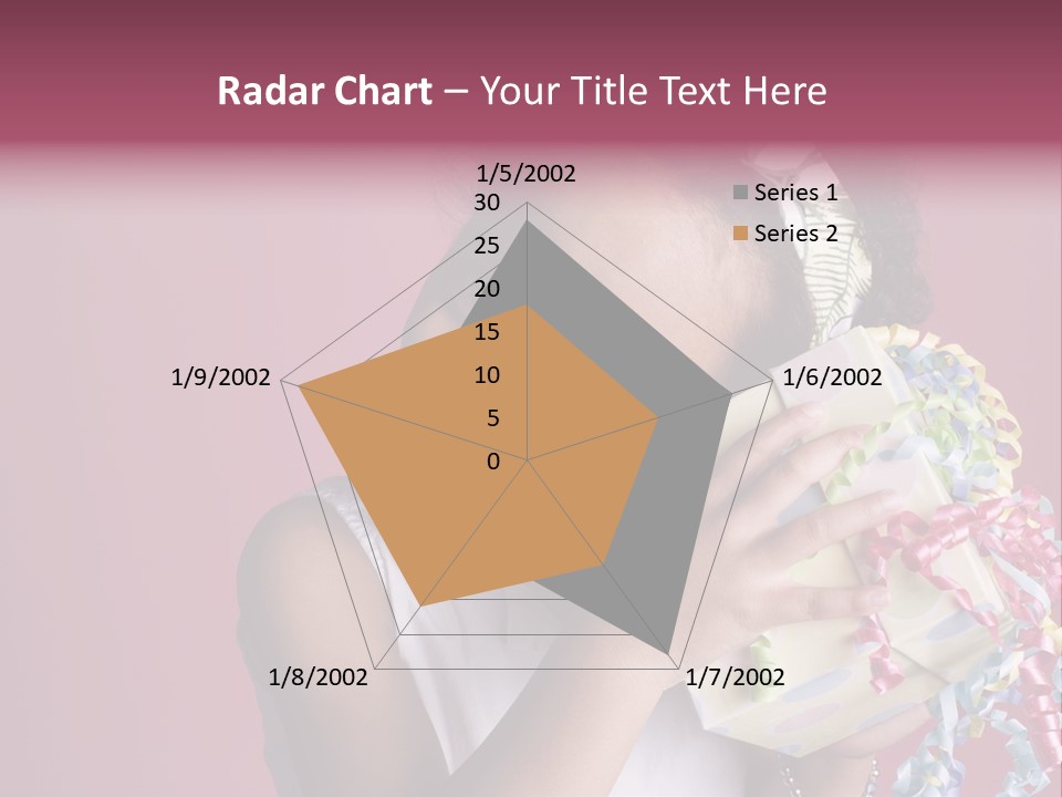 Portrait Of A Young Black Girl Sitting In A Chair Holding A Present PowerPoint Template