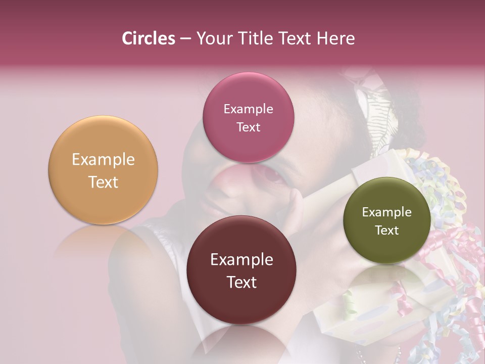 Portrait Of A Young Black Girl Sitting In A Chair Holding A Present PowerPoint Template