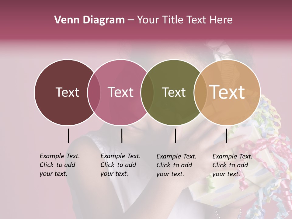 Portrait Of A Young Black Girl Sitting In A Chair Holding A Present PowerPoint Template