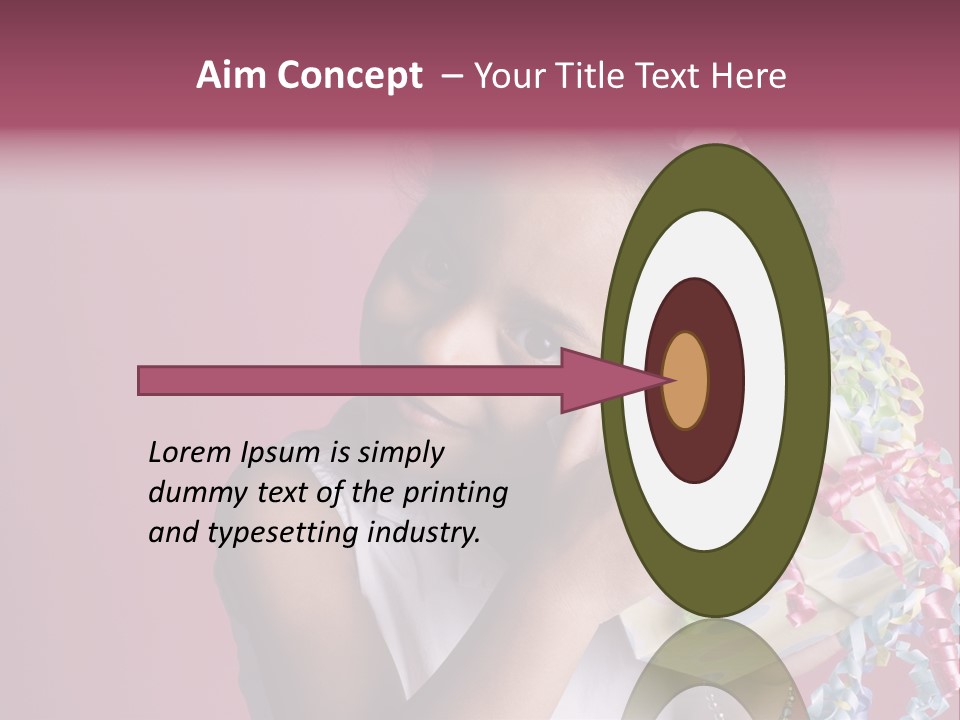 Portrait Of A Young Black Girl Sitting In A Chair Holding A Present PowerPoint Template