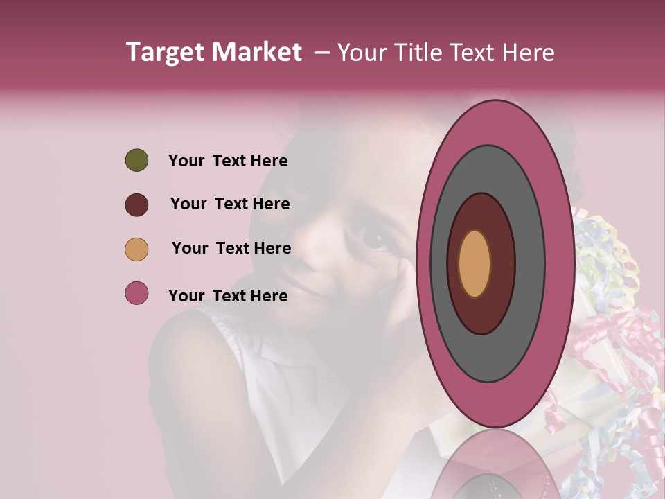 Portrait Of A Young Black Girl Sitting In A Chair Holding A Present PowerPoint Template