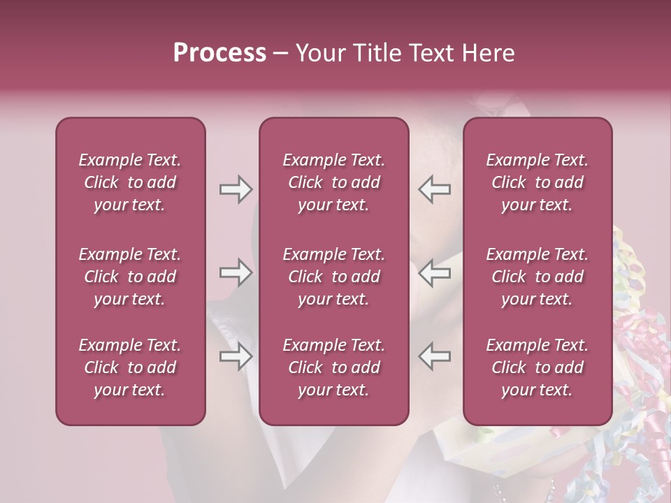 Portrait Of A Young Black Girl Sitting In A Chair Holding A Present PowerPoint Template