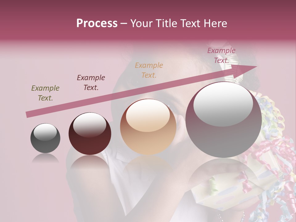 Portrait Of A Young Black Girl Sitting In A Chair Holding A Present PowerPoint Template