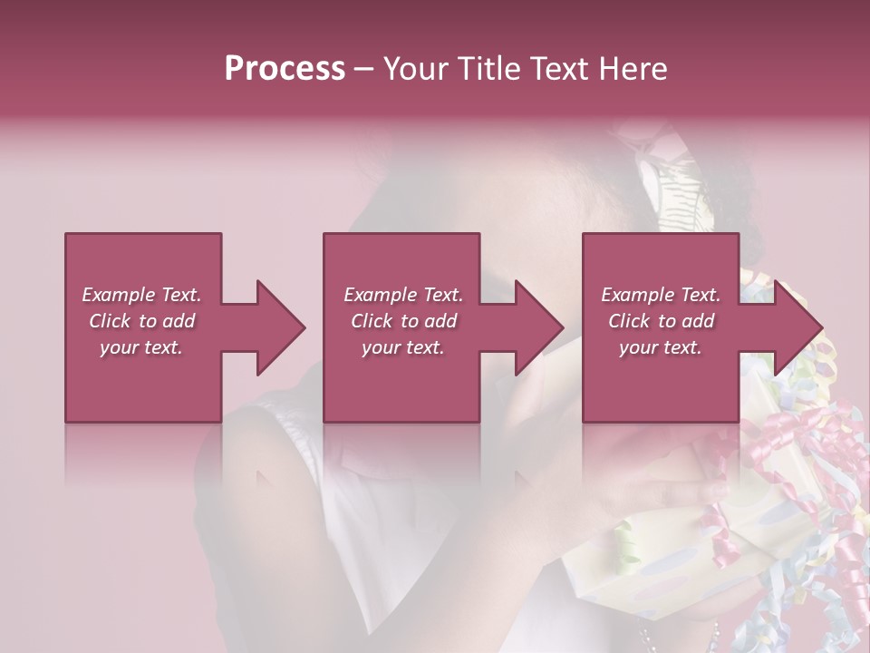 Portrait Of A Young Black Girl Sitting In A Chair Holding A Present PowerPoint Template