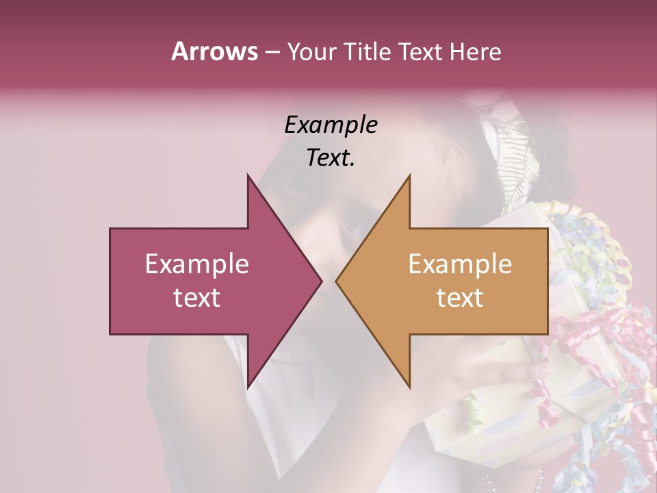 Portrait Of A Young Black Girl Sitting In A Chair Holding A Present PowerPoint Template