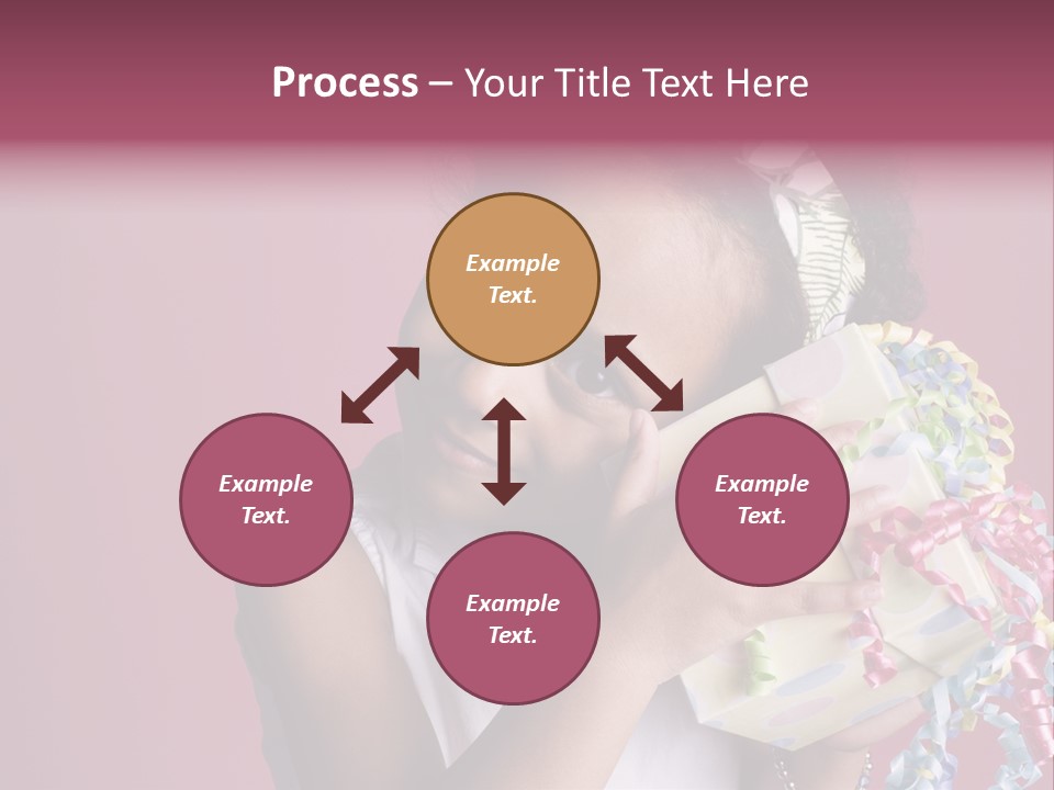 Portrait Of A Young Black Girl Sitting In A Chair Holding A Present PowerPoint Template
