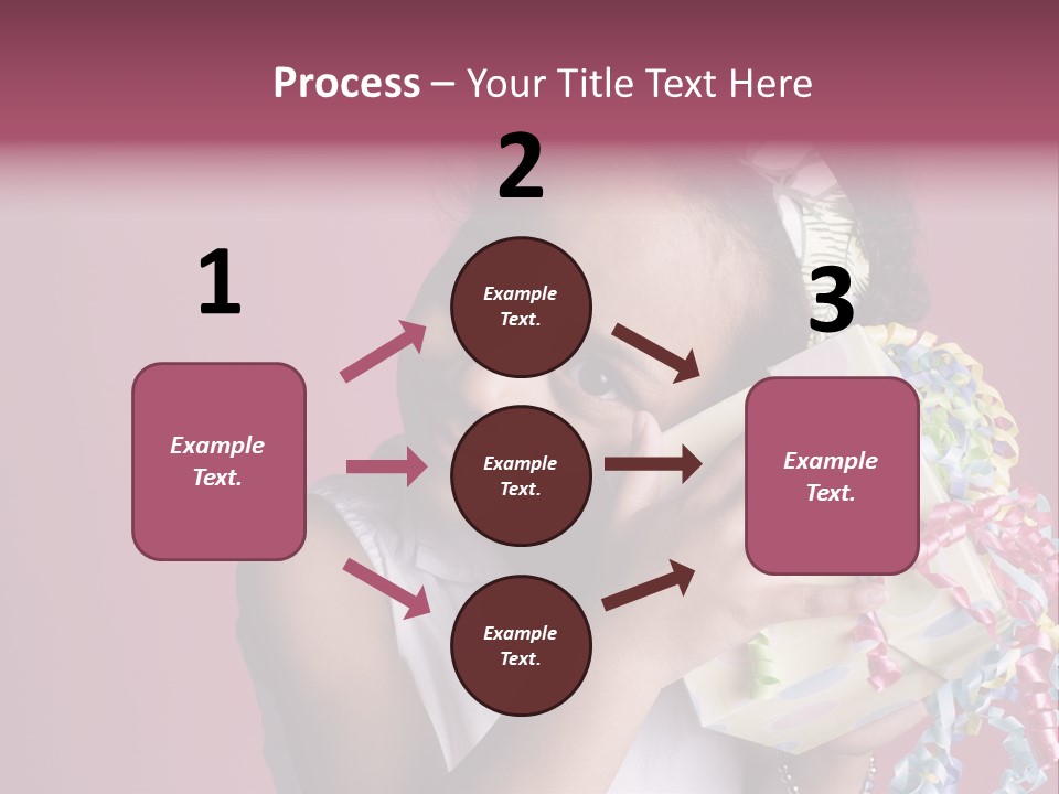 Portrait Of A Young Black Girl Sitting In A Chair Holding A Present PowerPoint Template