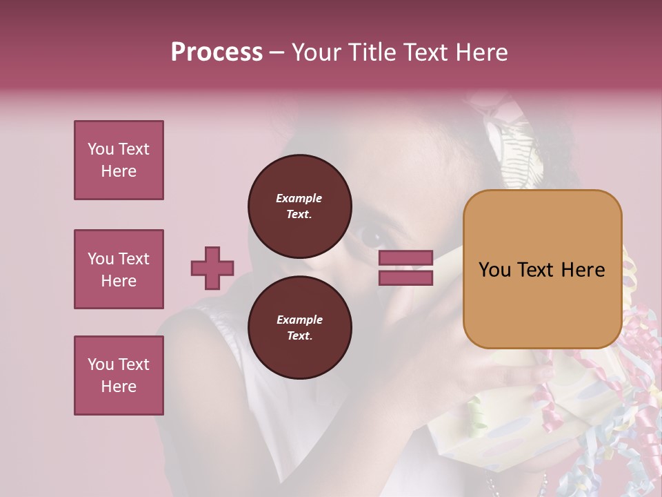 Portrait Of A Young Black Girl Sitting In A Chair Holding A Present PowerPoint Template