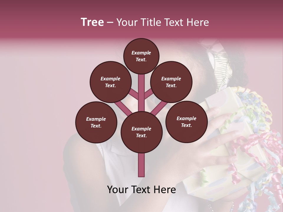 Portrait Of A Young Black Girl Sitting In A Chair Holding A Present PowerPoint Template