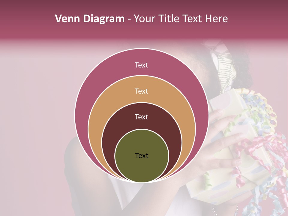 Portrait Of A Young Black Girl Sitting In A Chair Holding A Present PowerPoint Template