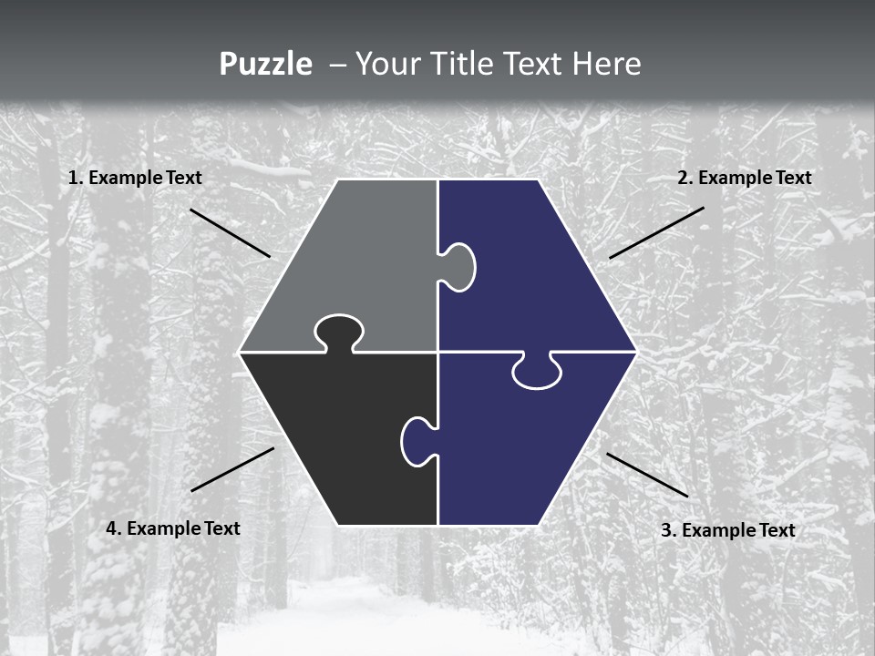 Snow Covered Footbridge On A Foggy Winter Day PowerPoint Template