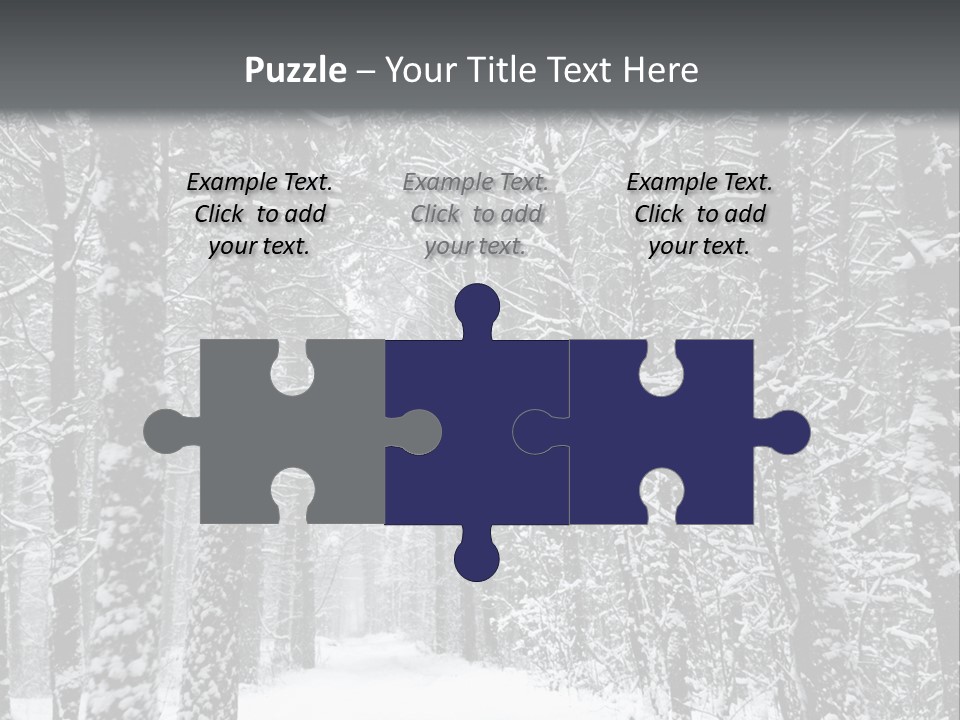 Snow Covered Footbridge On A Foggy Winter Day PowerPoint Template