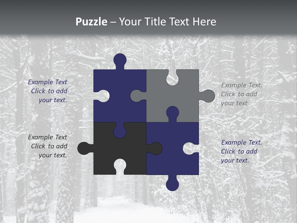 Snow Covered Footbridge On A Foggy Winter Day PowerPoint Template