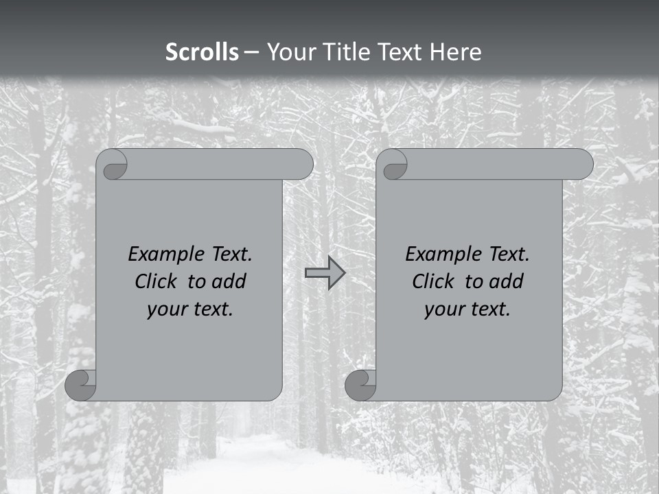 Snow Covered Footbridge On A Foggy Winter Day PowerPoint Template