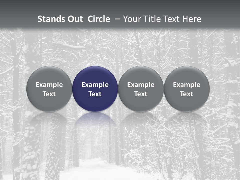 Snow Covered Footbridge On A Foggy Winter Day PowerPoint Template