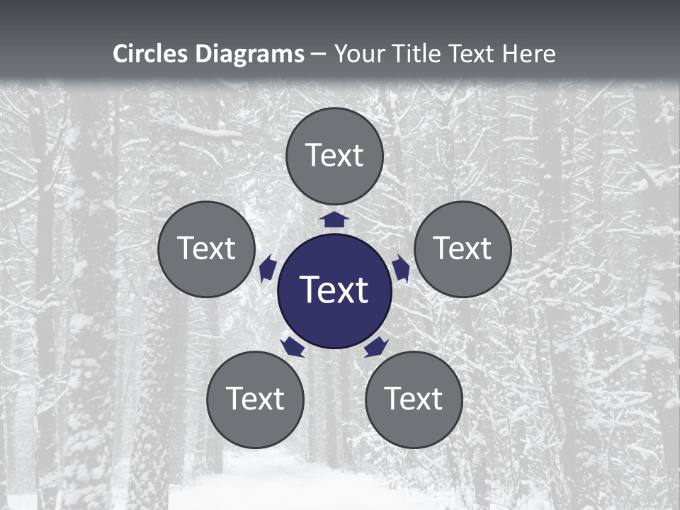 Snow Covered Footbridge On A Foggy Winter Day PowerPoint Template