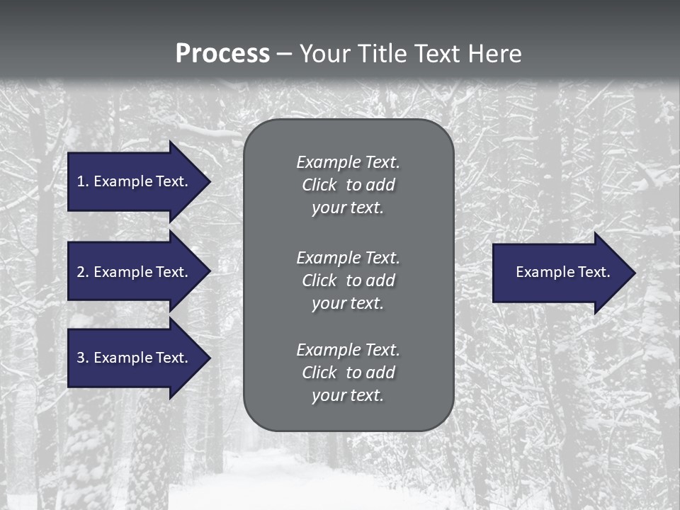 Snow Covered Footbridge On A Foggy Winter Day PowerPoint Template