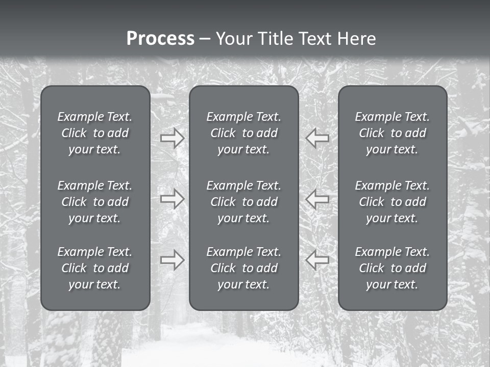 Snow Covered Footbridge On A Foggy Winter Day PowerPoint Template