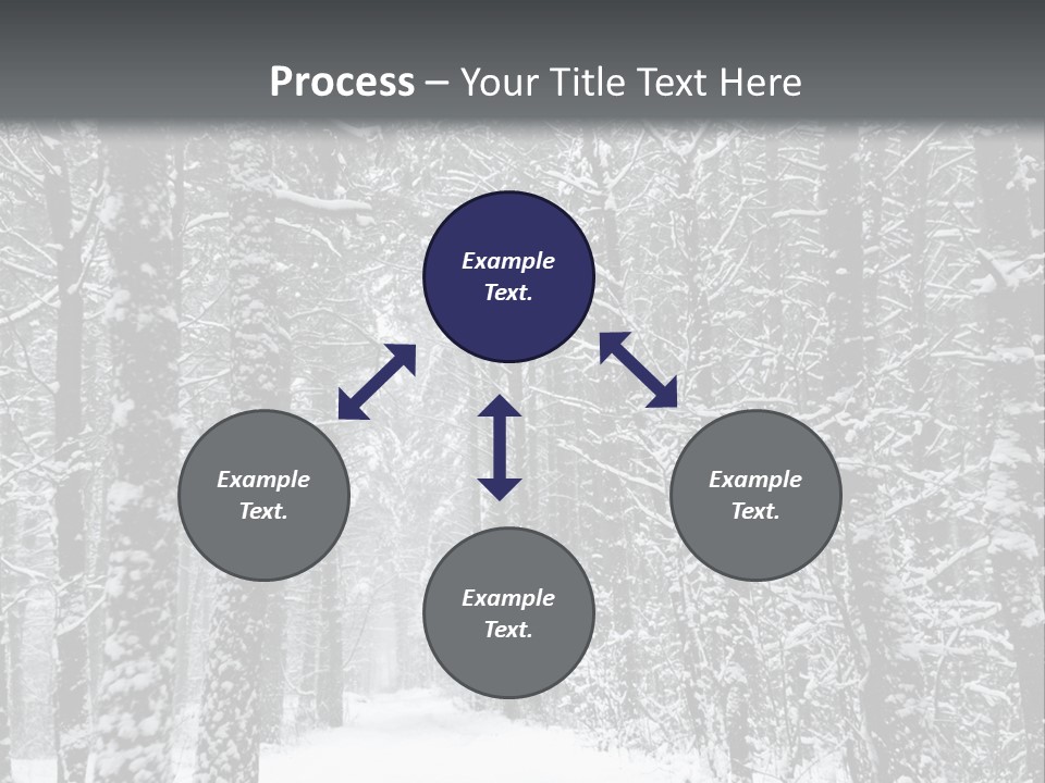 Snow Covered Footbridge On A Foggy Winter Day PowerPoint Template
