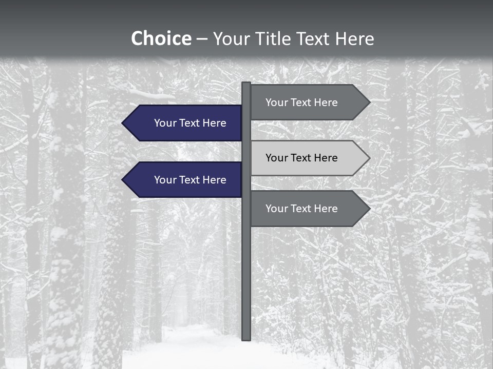 Snow Covered Footbridge On A Foggy Winter Day PowerPoint Template