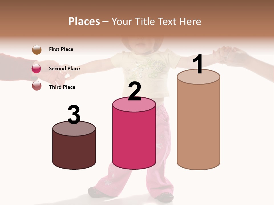 Child Holding Parents Hands, Isolated PowerPoint Template