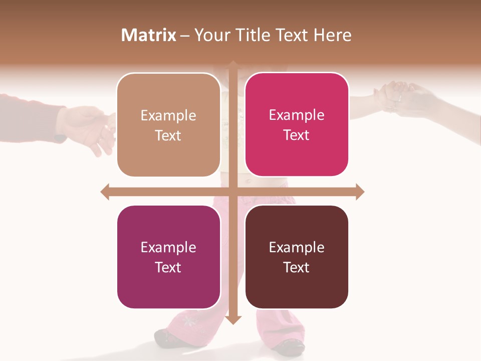 Child Holding Parents Hands, Isolated PowerPoint Template