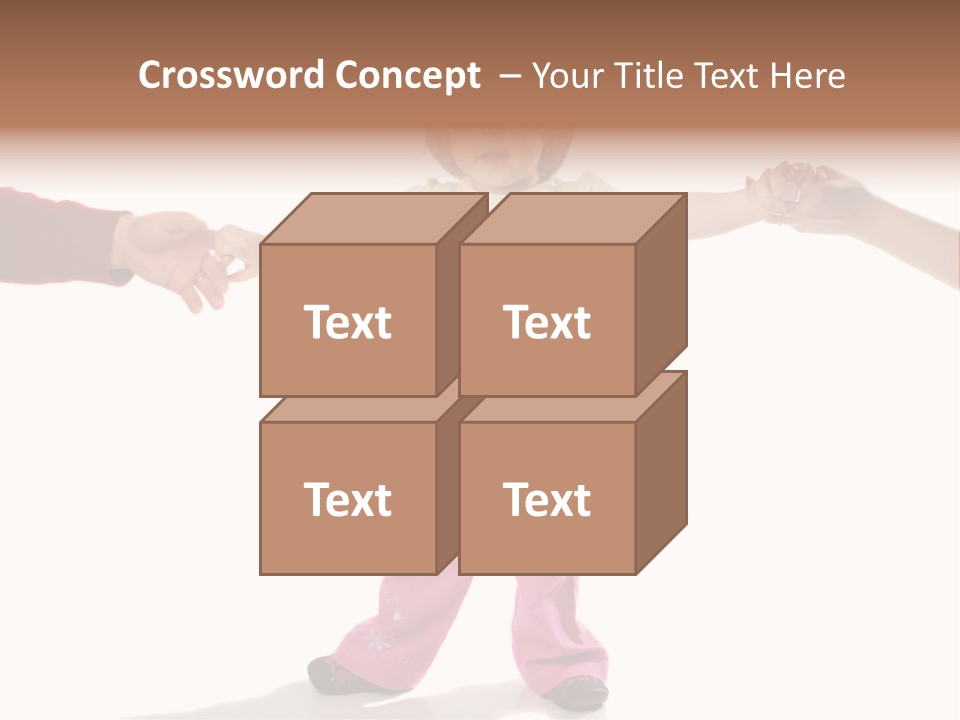 Child Holding Parents Hands, Isolated PowerPoint Template