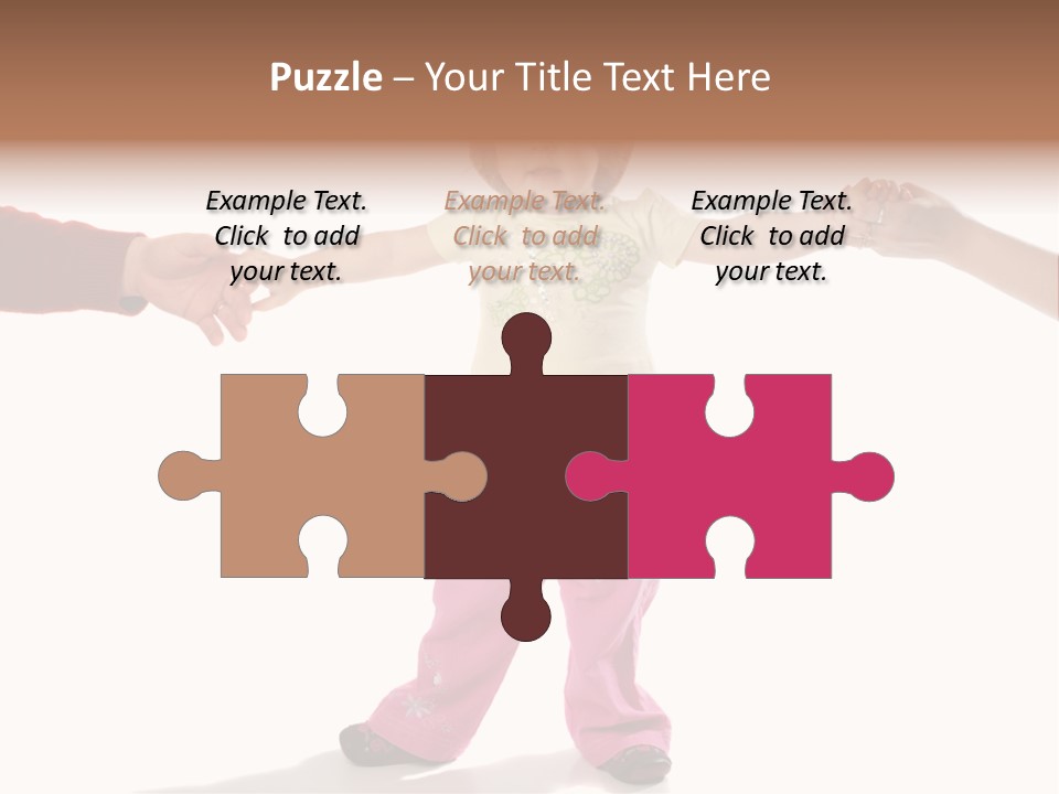 Child Holding Parents Hands, Isolated PowerPoint Template