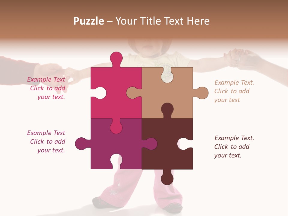 Child Holding Parents Hands, Isolated PowerPoint Template