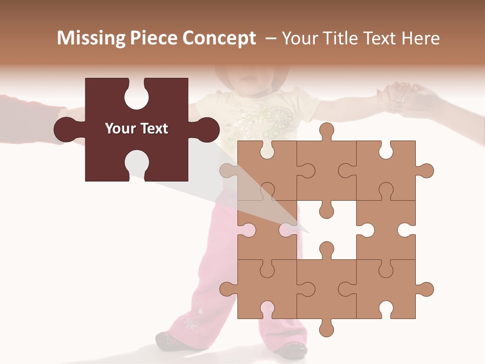 Child Holding Parents Hands, Isolated PowerPoint Template