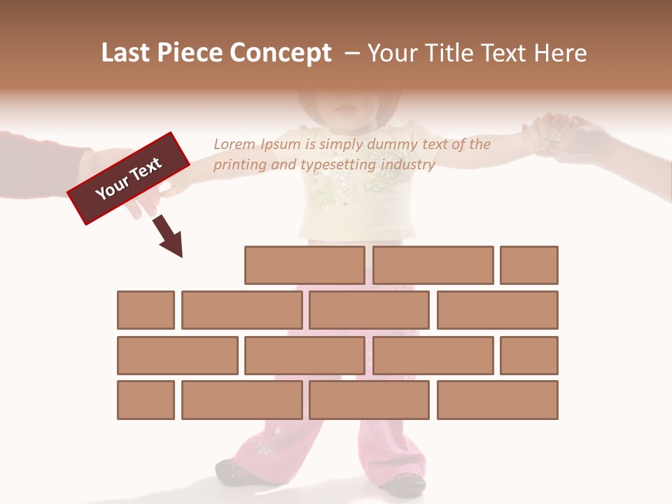 Child Holding Parents Hands, Isolated PowerPoint Template