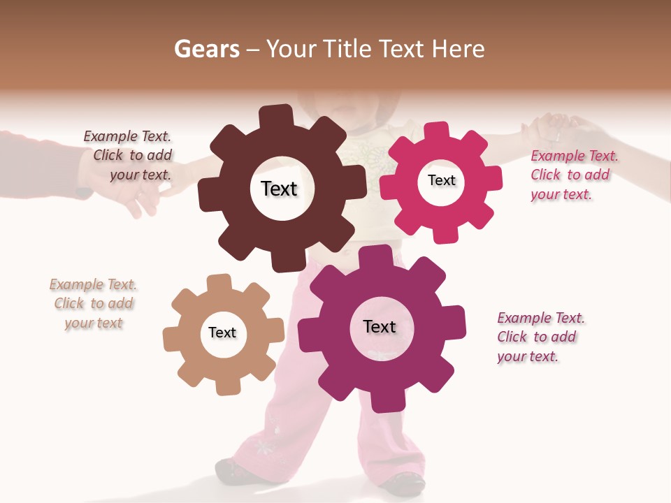 Child Holding Parents Hands, Isolated PowerPoint Template