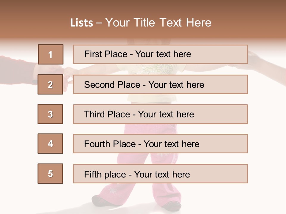 Child Holding Parents Hands, Isolated PowerPoint Template